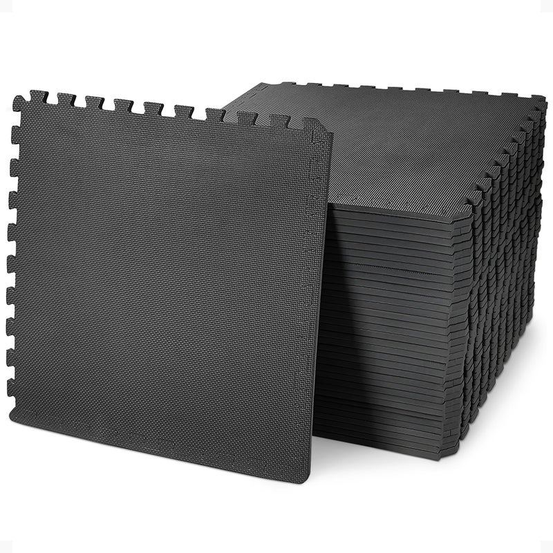 BalanceFrom 24x24 Inch EVA Interlocking Foam Exercise Tile Mat â€“ Non-Slip Puzzle Flooring for Home Gym, Fitness Studio, or Playroom with Multiple Thickness, Coverage Sizes and Color Options - Image 1