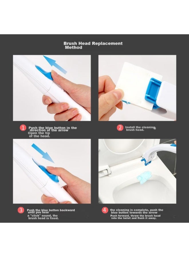 Kinbata Disposable Toilet Brush Handle, Flushable Brush Head With Built-in Cleaner, Dissolves Easily, Replaceable Brush Head - Image 3