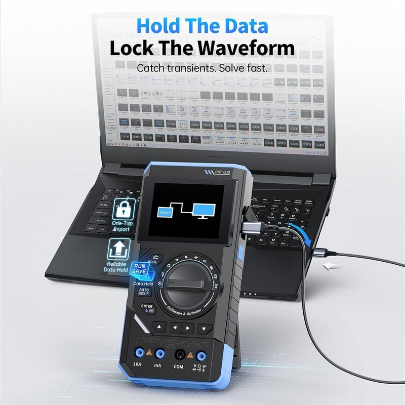 Digital Multimeter, DST-210 and 3IN1 Digital Multimeter Oscilloscope Signal Source 19999 Counts 10MHz/1MHz Portable Electrician Tools,for Home and Industrial Electrical Issues(DST-201) - Image 2