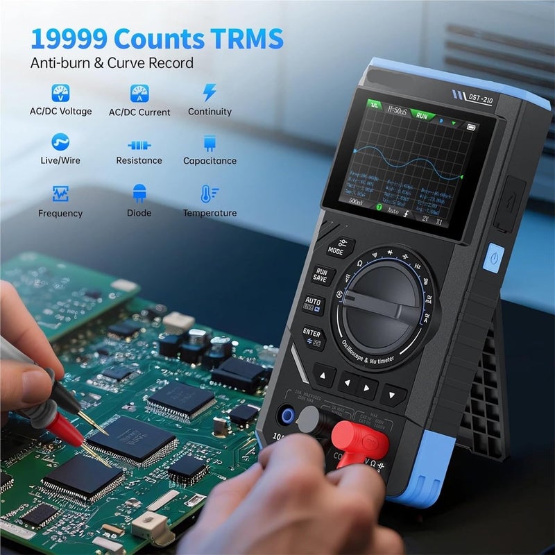 Digital Multimeter, DST-210 and 3IN1 Digital Multimeter Oscilloscope Signal Source 19999 Counts 10MHz/1MHz Portable Electrician Tools,for Home and Industrial Electrical Issues(DST-201) - Image 4