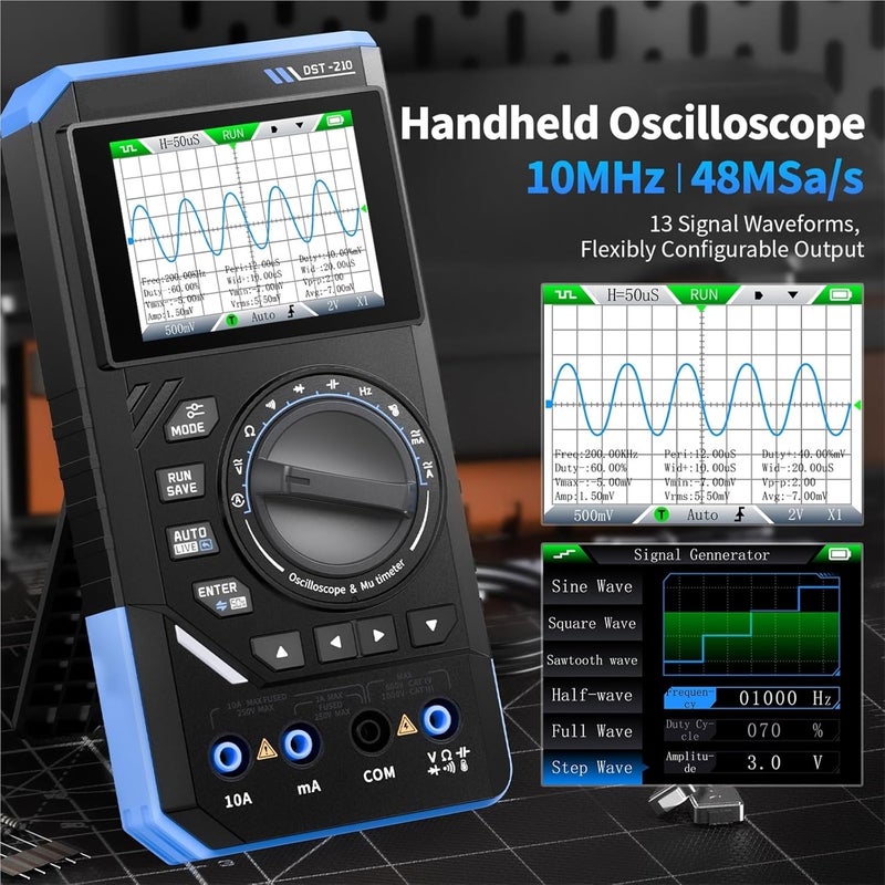 Digital Multimeter, DST-210 and 3IN1 Digital Multimeter Oscilloscope Signal Source 19999 Counts 10MHz/1MHz Portable Electrician Tools,for Home and Industrial Electrical Issues(DST-201) - Image 5