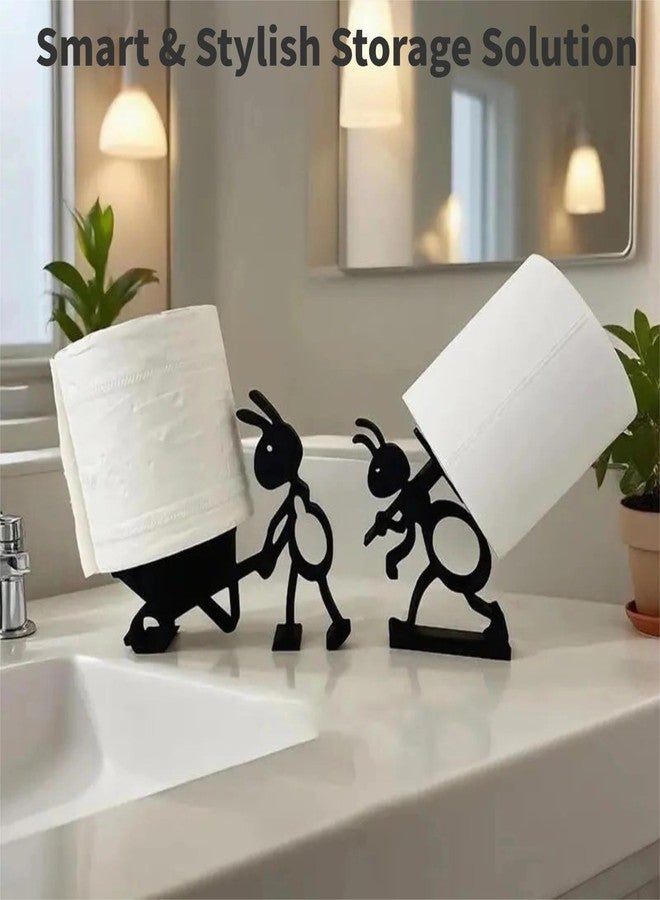 RupeeRise 2 Pcs Ant Tissue Paper Holder, Toilet Paper Roll Holder for Bathroom, Modern Bathroom Accessories, Humorous Home Decor, Easy Installation Toilet Tissue Rolls Holder - Image 3