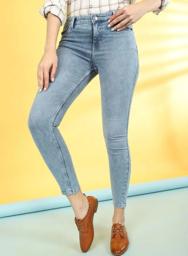 Freehand  Women Blue Skinny Fit Solid Jeans for Women | Best Price UAE