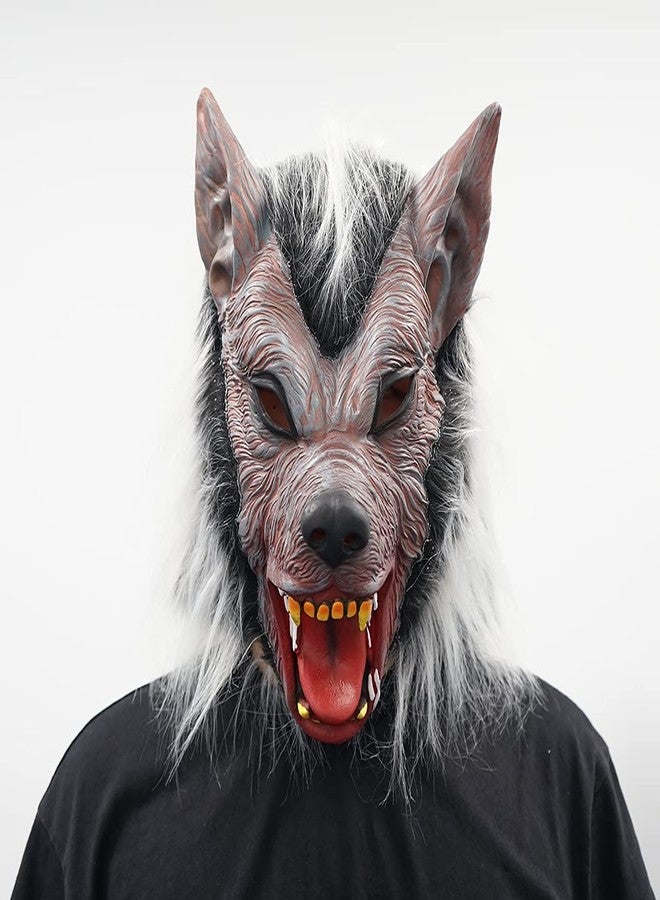EraSpooky Werewolf Mask for Men Halloween Costume Full Head Latex Wolf Masks - Image 4