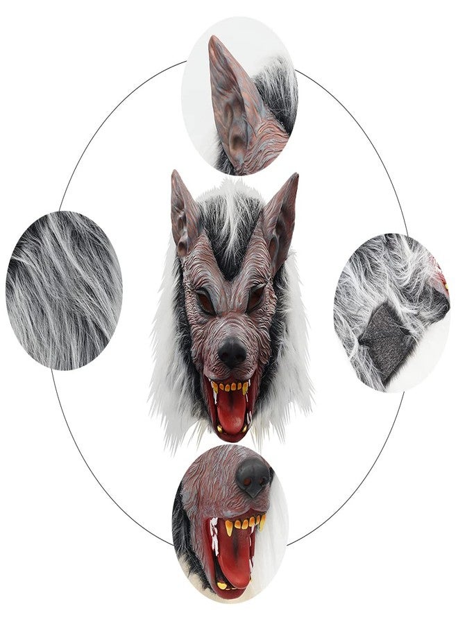 EraSpooky Werewolf Mask for Men Halloween Costume Full Head Latex Wolf Masks - Image 5