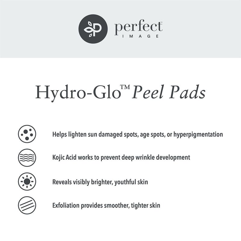 PERFECT IMAGE Hydro-Glo Peel Pads - Enhanced with Kojic, Mandelic, Glutathione, Licorice, Papaya, Pineapple, Bearberry Extracts (40% Strength) - Image 2