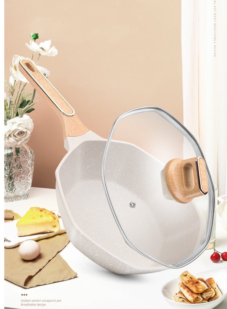 Stir-Frying Pan With Lid And Handle, Non-Stick Frying Pan. It Is For Home Frying And Stir-Frying, Compatible With Induction Cookers. It Is A Special Stir-Frying Pan For Gas Stoves, A Non-Stick Pan A - Image 4
