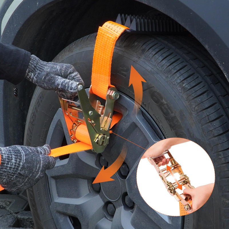 Racewill 2 Pack Tire Metal Gripper Traction Straps, Anti-Skid Emergency Mud Vehicle Recovery Blocks for Get Unstuck, Compatible with Car SUV Pickup Truck for Mud, Sand, Snow and Ice - Image 2