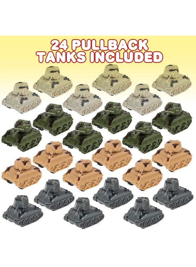ArtCreativity ArtCreativity Mini Pullback Tanks (Pack of 24) Fun Army Toys, Military Vehicles with Pullback Mechanism, Birthday Army Party Favors for Boys and Girls, Goodie Bag Fillers - Image 2