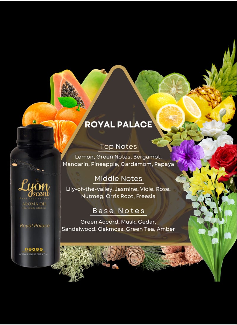 LYON SCENT - Lyon Scent Aroma Oil, 100% Pure Oil, Perfume for Air Freshener, Diffuser Aroma, Fragrance Oil, Air Freshener Oil refill, Essential Scented Oil, Luxurious Scent (ROYAL PALACE) - Image 1