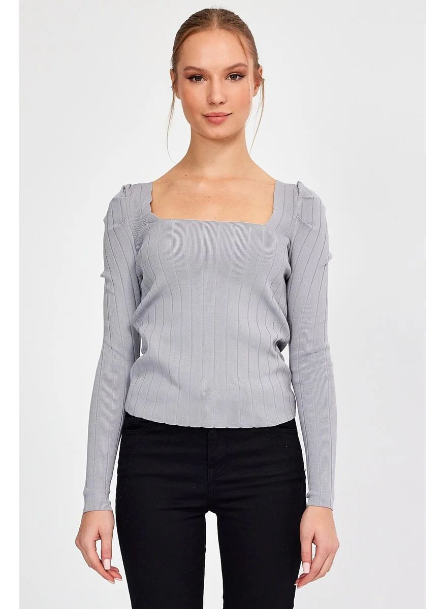 Alexander Gardi Alexandergardı Square Collar Sleeve Pleated Knitwear Sweater (A91983-S)