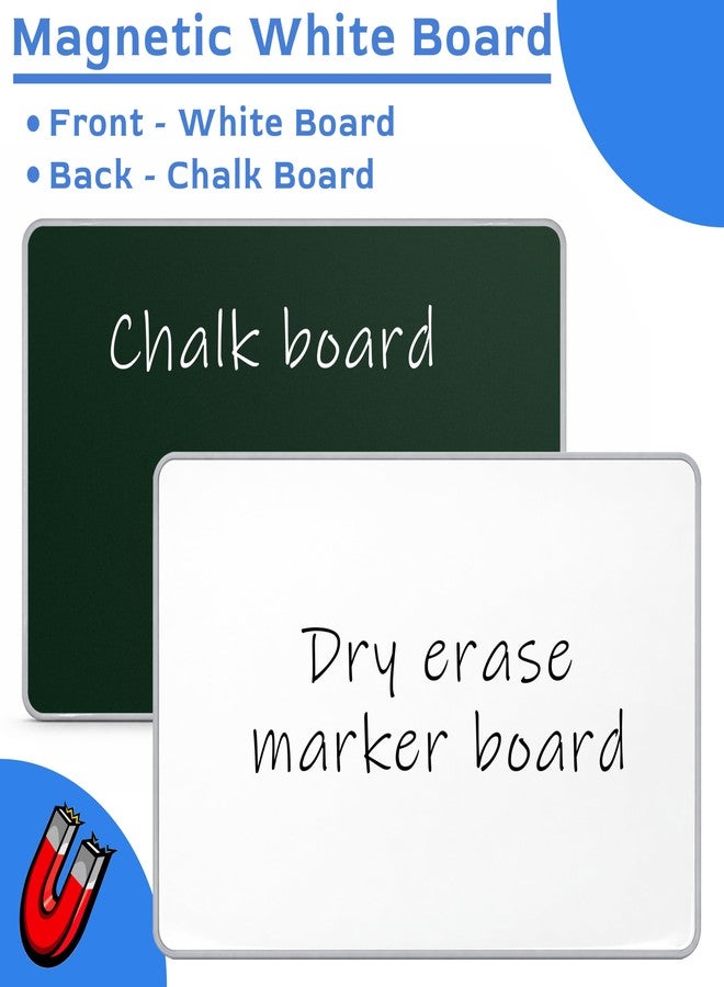 Eduway MagPad Magnetic A3 Small Double Sided White Board & Chalk Board with 1 Magnetic Marker | Reusable Mini Dry Lap Board for Kids, Students | Portable Lightweight Writing Board (42x 29.7 cm) - Image 3