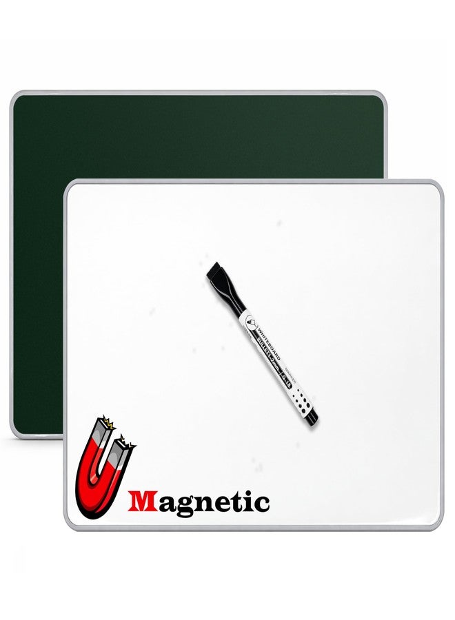Eduway MagPad Magnetic A3 Small Double Sided White Board & Chalk Board with 1 Magnetic Marker | Reusable Mini Dry Lap Board for Kids, Students | Portable Lightweight Writing Board (42x 29.7 cm) - Image 1