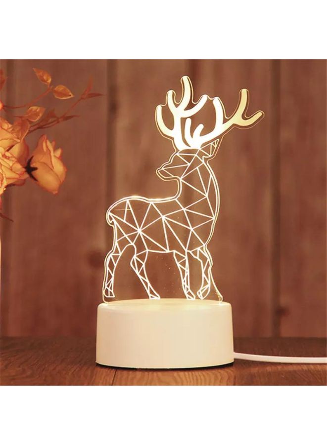 Fatio Elk 3D LED Acrylic Night Light | USB & Battery Powered Bedroom Table Lamp | 20 x 20 x 11 cm - Image 4