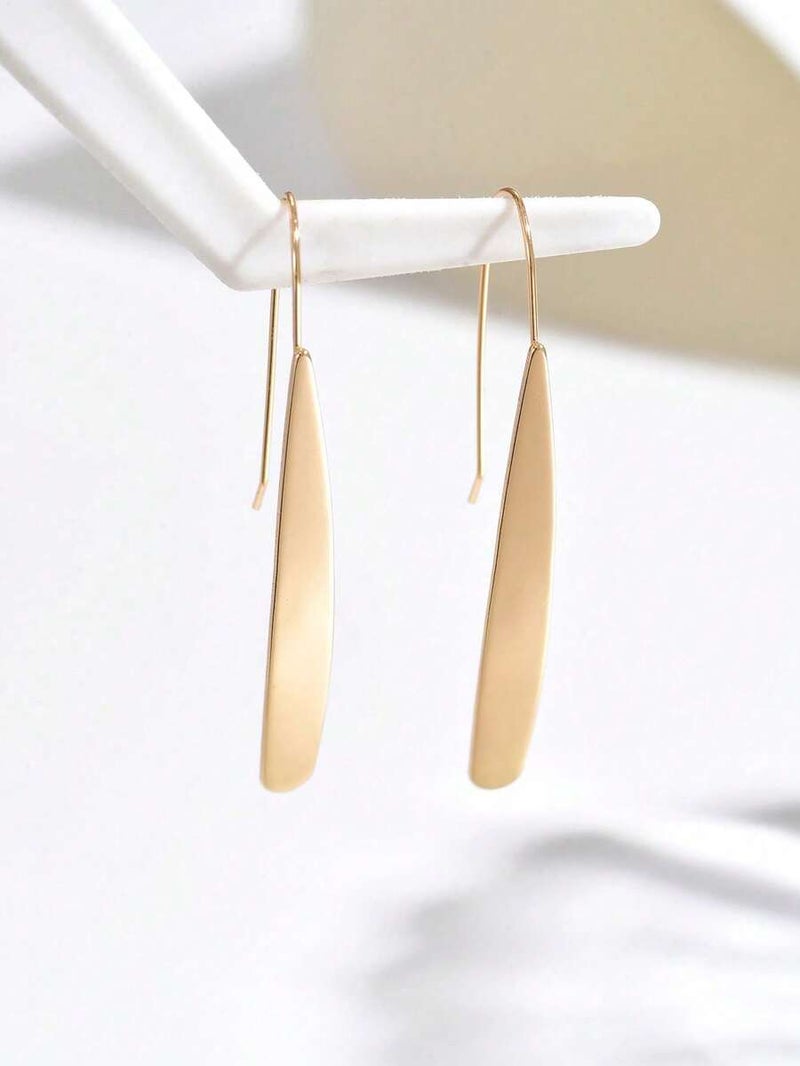 Shein 1 Pair Women's Fashion Geometric Rectangular Shiny Earrings, Versatile For Daily And Casual Wear - Size one-size - Image 3