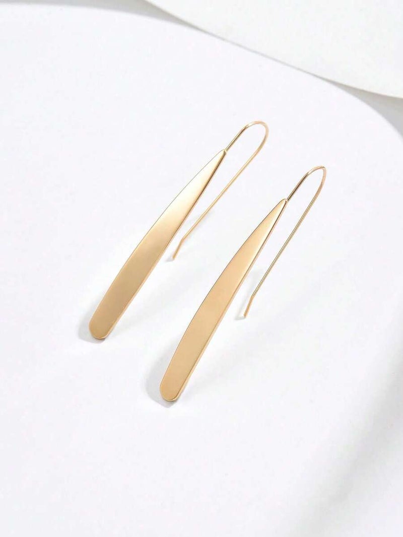 Shein 1 Pair Women's Fashion Geometric Rectangular Shiny Earrings, Versatile For Daily And Casual Wear - Size one-size - Image 4