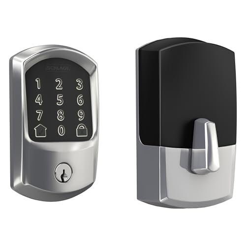 SCHLAGE BE489WB GRW 625 Encode WiFi Deadbolt Smart Lock Keyless Entry Touchscreen Door Lock with Greenwich Trim Bright Chrome