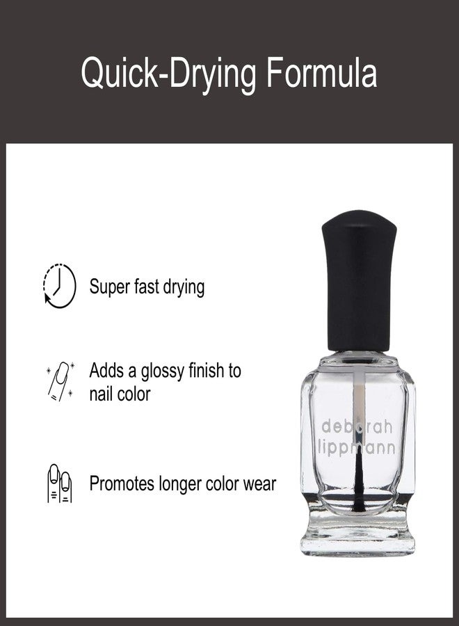 Deborah Lippmann Ultra Quick-Dry Top Coat, Clear | Protects Nail Polish Color, Long-Lasting High Shine | Fast Drying Finish for Manicure | Addicted To Speed, 0.5 Fl Oz - Image 5