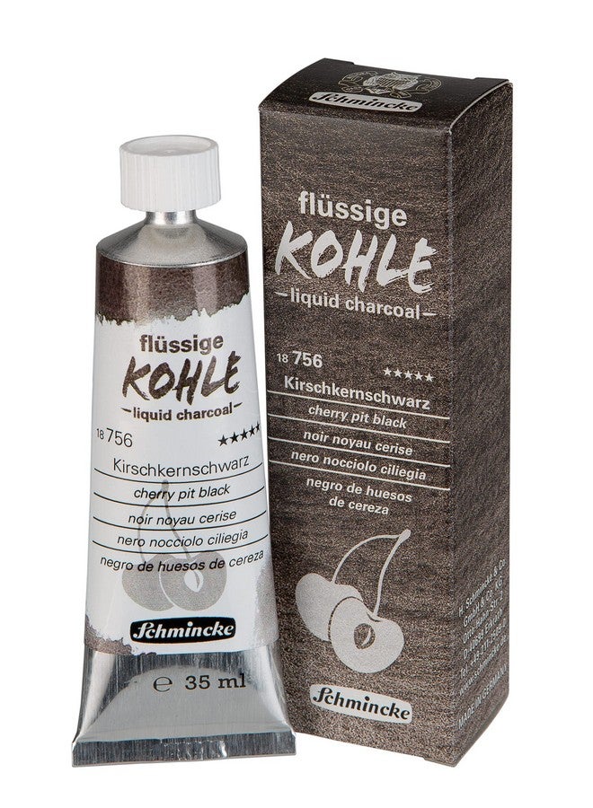 Schmincke Liquid Charcoal Cherry Pit Black 35 Ml 18 756 009 For Charcoal Painting Charcoal Drawing And Underpainting Vegan - Image 1