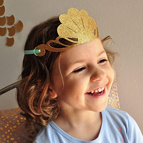 Confetti! Mermaid Crowns (Pack of 12) | Mermaid party - mermaid theme birthday party - Under the Sea Party - Seashell Crown - Mermaid Party Supply - Mermaid Party Hat - Image 4