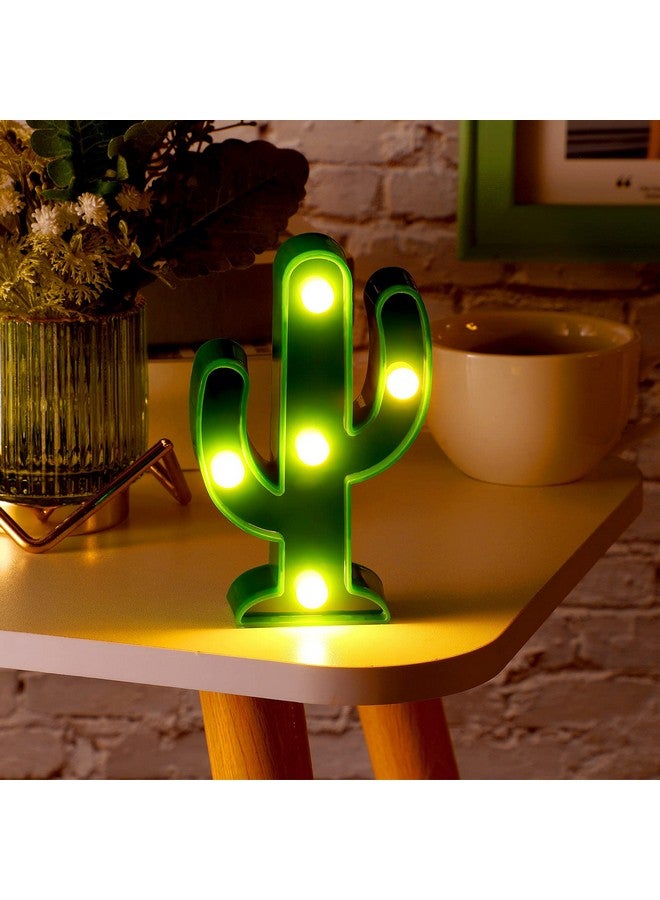 Jutom 4 Pieces Star Night Lights Star Shaped Led Plastic Sign Lighted Star Marquee Lights Star Shaped Desk Lamp For Kids Baby Child Girl Gift Nursery Room (Green Cactus) - Image 4