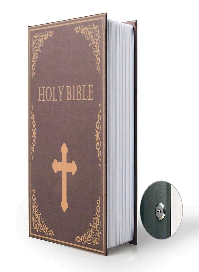 PACOLO Diversion Book Safe with Security Key Lock, Hidden Secret Storage Box, 9.5"×6"×2.2" (Bible,Key) - Image 1