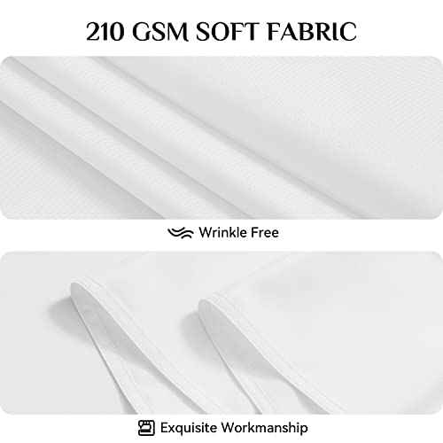 Softalker Rectangle Tablecloth, Waterproof & Stain Resistant Square Table Cloths Wrinkle Free Fabric Washable 210GSM Polyester Table Cover for Spring/Party/Outdoor - 54 x 54 inch,White - Image 5