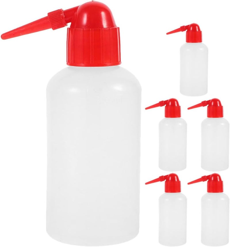 Healifty 6pcs 250ml Plastic Rinse Bottles with Scale, Lab Safety Squeeze Wash Bottles for Cleaning, Watering, and Medical Use - Image 1