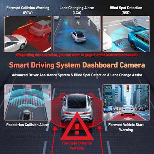 ssontong Car Camera - Dash Cam Front and Rear, 4K Dash Camera for Cars Built-in 5.8G WiFi GPS ADAS Dashcam,3.2" IPS Screen Dash Cam with Free 32GB Card,G-Sensor,Loop Recording,WDR,Night Vision Dashboard Camera - Image 2