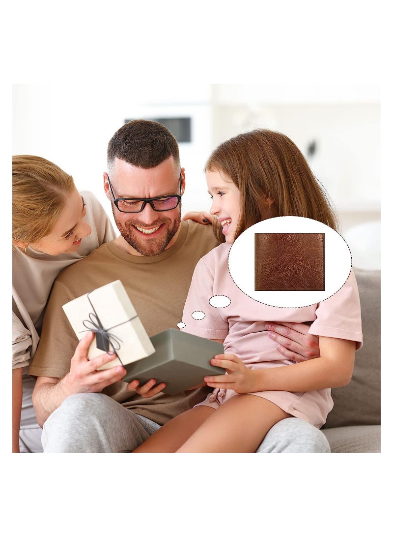 KASTWAVE Men's PU Leather Wallet, Slim Bifold Wallet Set, with ID Windows and 6 Card Slots, Gifts for Husband Son Grandpa Boyfriend, 12 Pcs (Brown) - Image 4