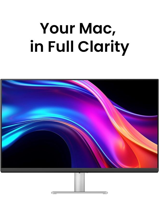 BenQ 27 inch 4K 3840x2160 Nano Gloss Monitor for MacBook, Dual USB-C 90W/15W, Mac Color Match,USB Hub, Brightness & Volume Control on Mac,Height & Tilt Adjustable Stand,P3 Color Gamut MA270UP silver - Image 3