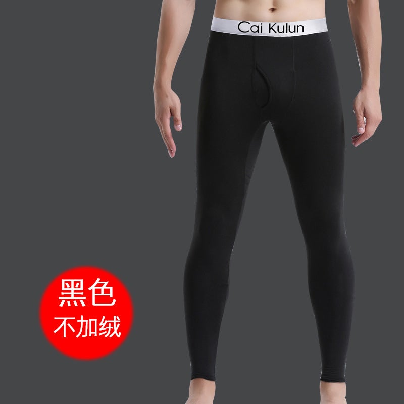 Thick Fleece-Lined Mens Thermal Pants Black not fleece-lined 