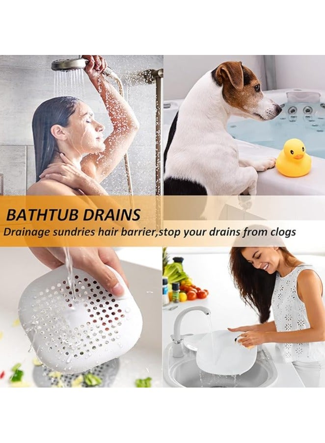 مرفا غطاء تصريف السيليكون لالتقاط الشعر مع أكواب شفط – أبيض (عبوة من 2)  - Image 2