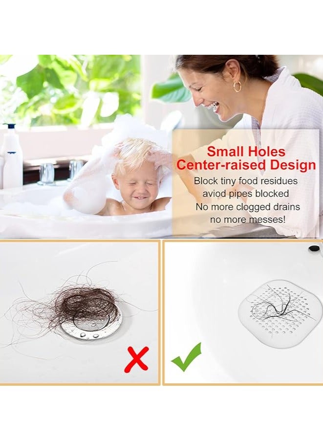 مرفا غطاء تصريف السيليكون لالتقاط الشعر مع أكواب شفط – أبيض (عبوة من 2)  - Image 3