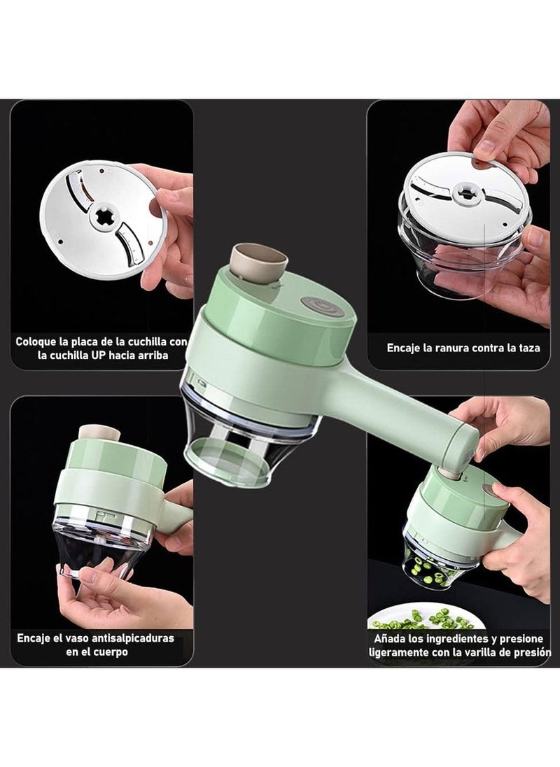 Denx Portable, Multi-Functional, Cordless, Rechargeable Electric Vegetable Slicer - Image 4