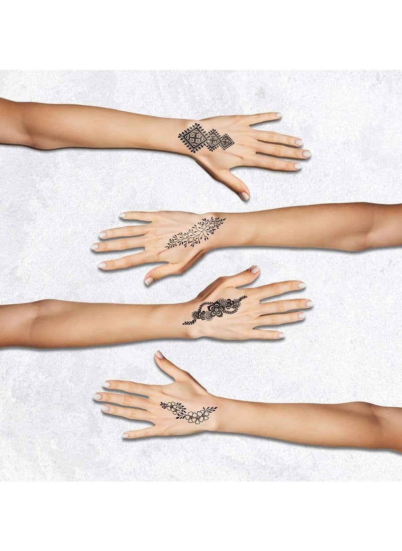 Le Inka - Le Inka Temporary Tattoos Pack of 4 Water-Permeable Breathable Long Lasting Lasts 1-2 Weeks Premium Plant-Based Men & Women - Henna Collection - Image 1