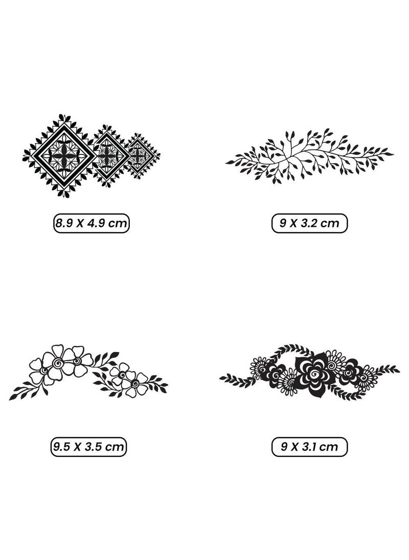 Le Inka - Le Inka Temporary Tattoos Pack of 4 Water-Permeable Breathable Long Lasting Lasts 1-2 Weeks Premium Plant-Based Men & Women - Henna Collection - Image 1