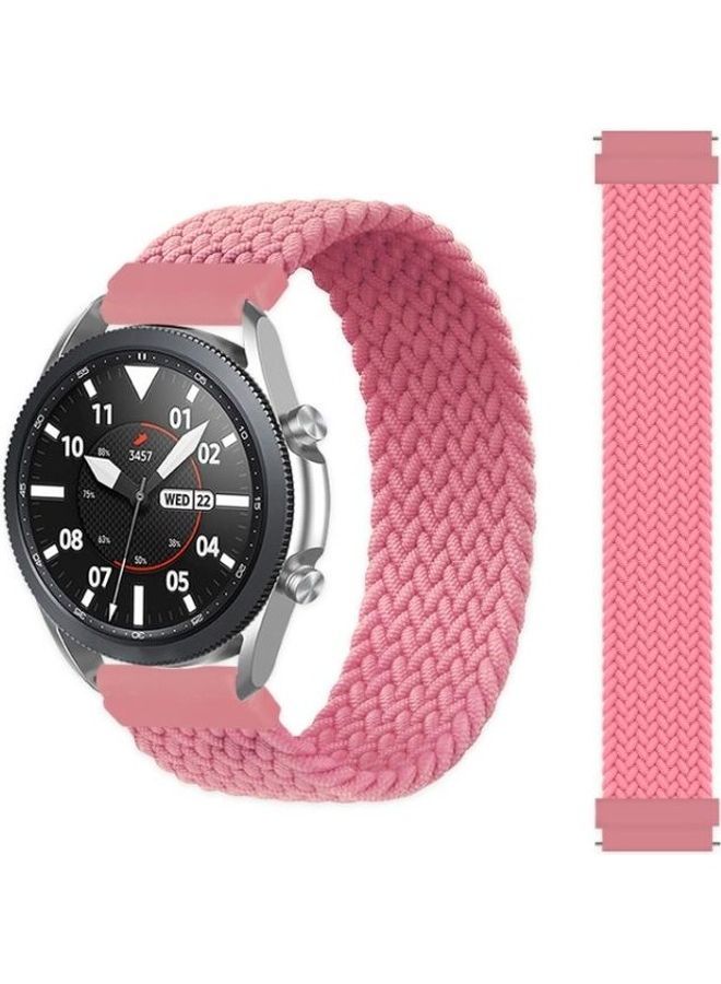 NIBEMINENT Adjustable Nylon Braided Elasticity Replacement Strap For Garmin Vivoactive 3 Pink - Image 1