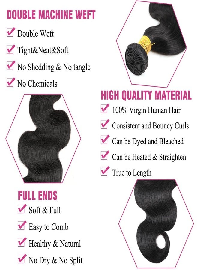 AUTTO Brazilian Human Hair Bundles Body Wave Human Hair Single Bundle 20inch 100% Unprocessed Virgin Human Hair Body Wave Raw Quick Weaves Deals Natural Black - Image 3