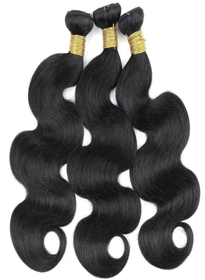 AUTTO Brazilian Human Hair Bundles Body Wave Human Hair Single Bundle 20inch 100% Unprocessed Virgin Human Hair Body Wave Raw Quick Weaves Deals Natural Black - Image 4