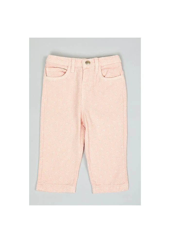 R&b Embroidered Jeans with Button Closure