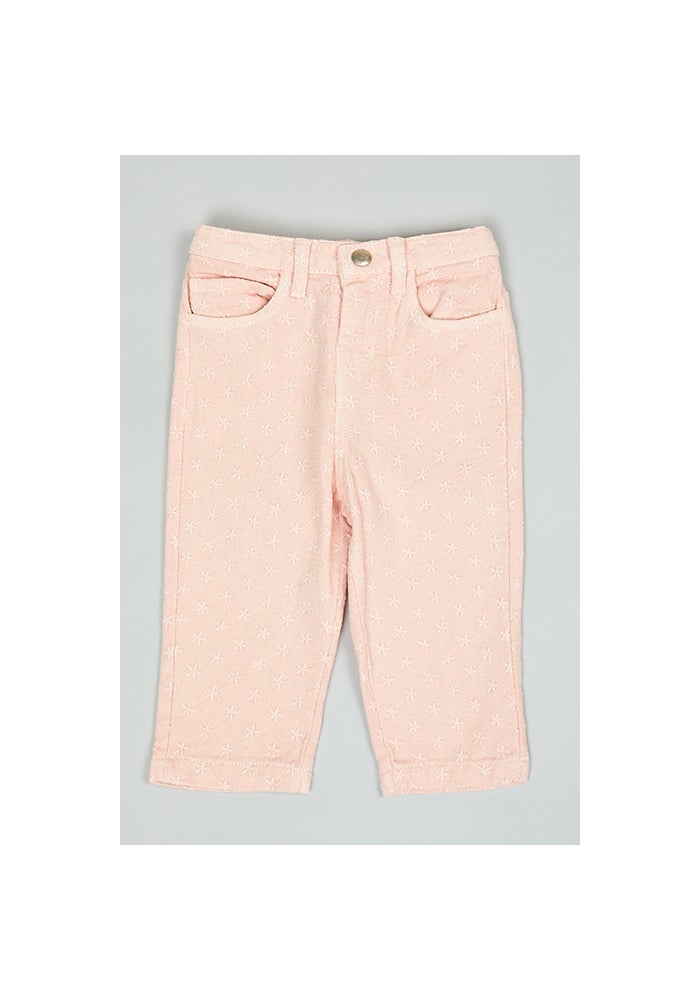 R&B Embroidered Jeans with Button Closure - Image 1