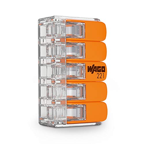 WAGO Compact Splicing Connector, for All Conductor Types, max.6 mm², 5-Conductor,with levers, Transparent housing, Surrounding air Temperature, max 85°C (T85), 6,00 mm², Transparent, 221-615 (15 pcs) - Image 4