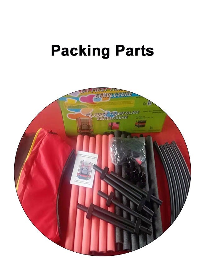 5.5ft Indoor Or Outdoor Mini Toddler Trampoline With Safety Enclosure 140x140x160cm - Image 4