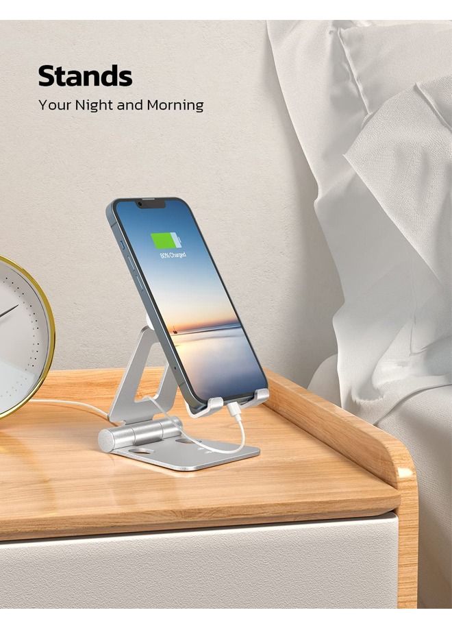 PADOM حامل الهاتف المحمول Padom A4، قابل للطي بالكامل وقابل للتعديل، حامل الهاتف المكتبي، متوافق مع هاتف 11 Pro Xs Xs Max Xr X 8، iPad Mini، Nintendo Switch، الأجهزة اللوحية (7-10 بوصة)، جميع الهواتف - Image 2
