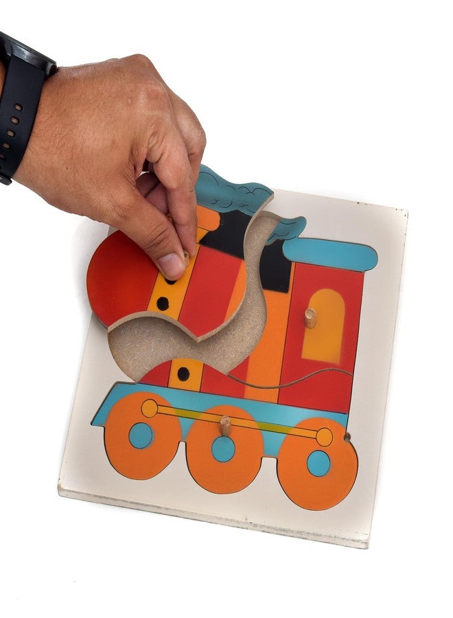 تودلس مجموعة ألعاب أحجية خشبية من TOODLES، أشكال قطار وطيور متعددة الألوان، 30 سم × 20 سم (أحجية قطار) - Image 3