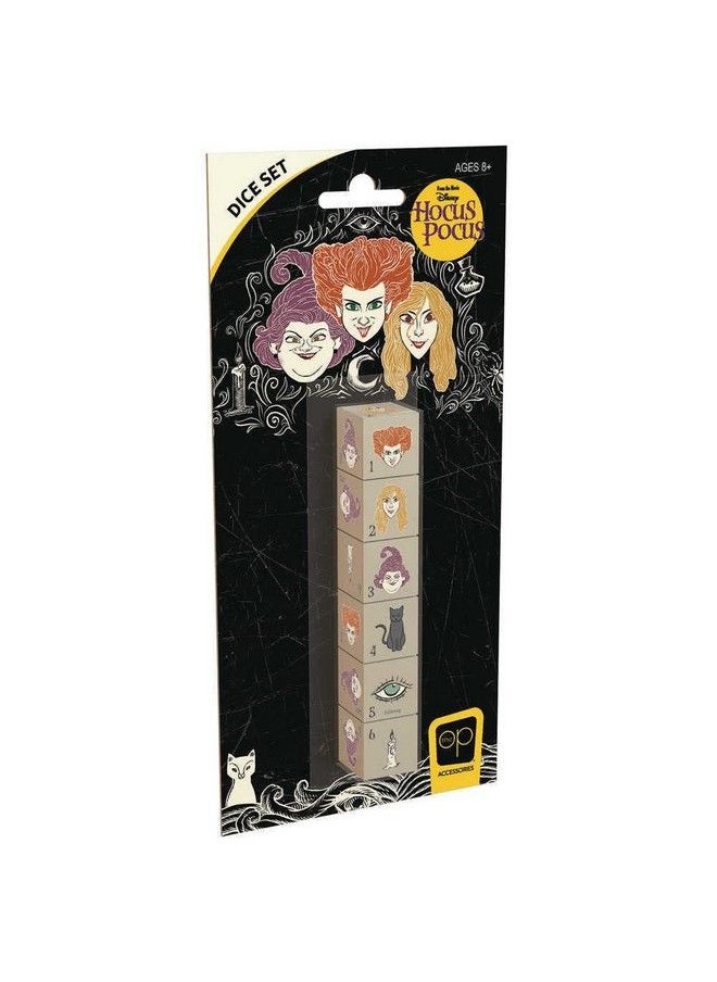 USAopoly Hocus Pocus Dice Set ; Collectible D6 Dice Featuring Characters & References Sanderson Sisters (Winifred Sarah And Mary) Thackery Binx Candle And Book Eye ; Officially Licensed 6Sided Dice  - Image 2