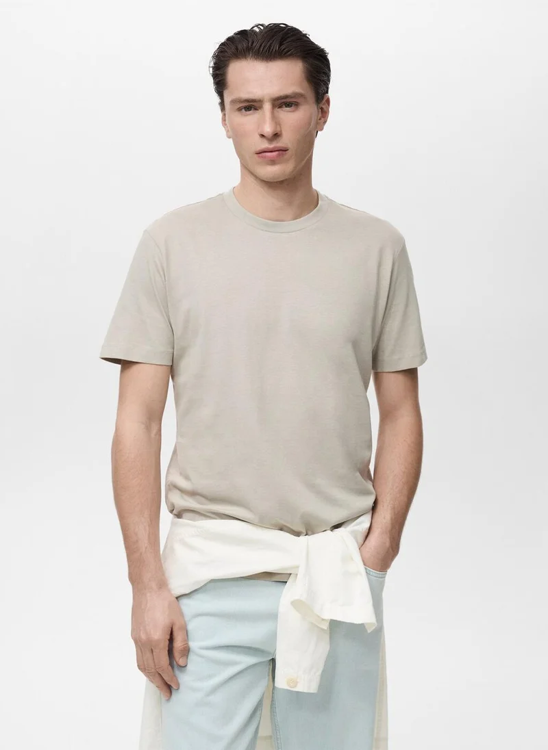 Mango Man 100% cotton slim-fit t-shirt