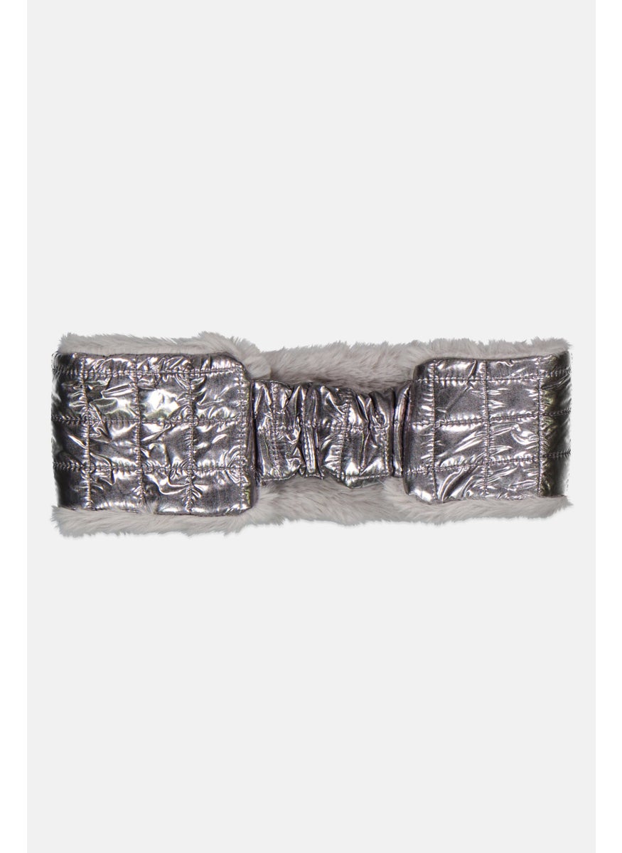 Body Glove Women 1 Pc Faux Fur Headband, Silver  - Image 2