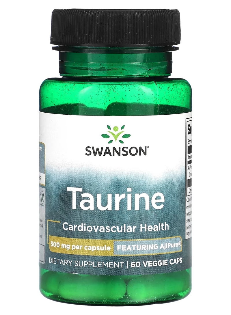 سوانسون، تورين، 500 ملغ، 60 كبسولة نباتية